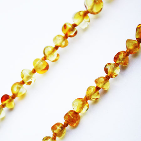 Golden Amber Necklace 23 inch.