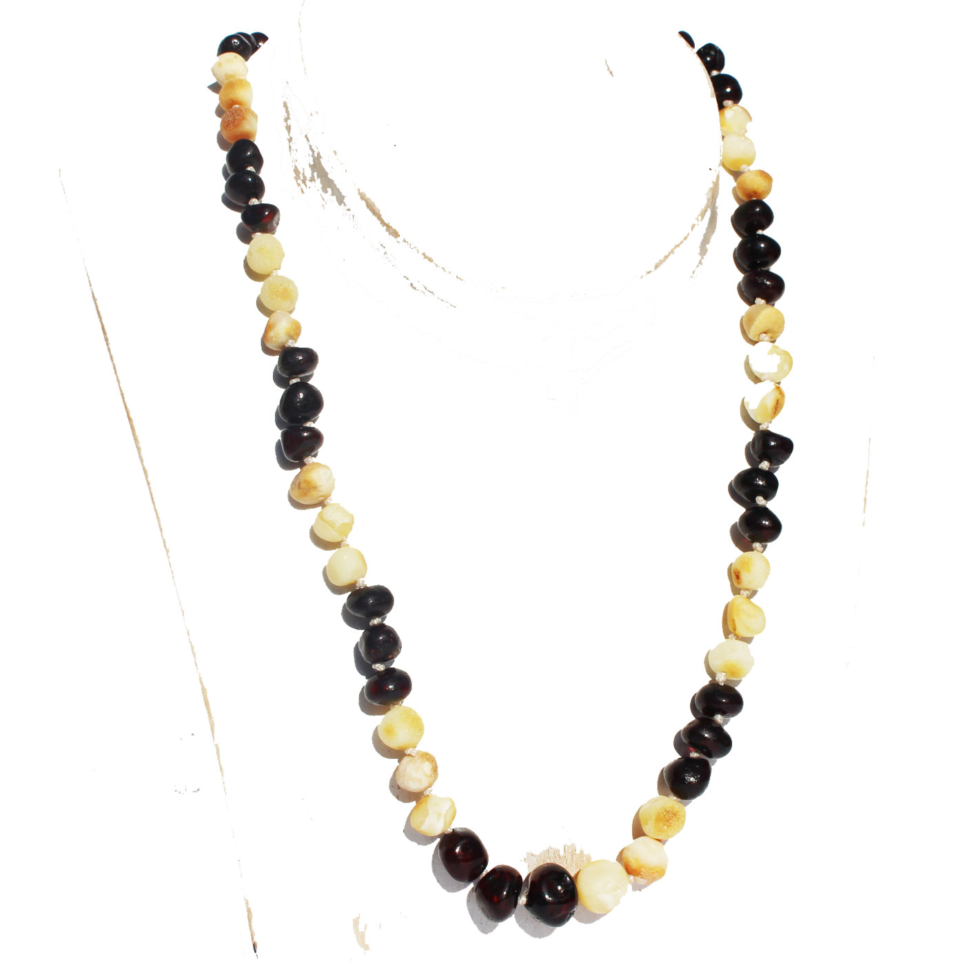 Cherry and White Amber Necklace