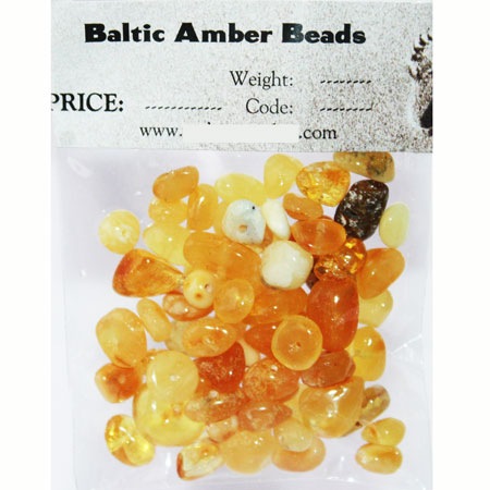 Butterscotch Amber roundish beads 10 gr.