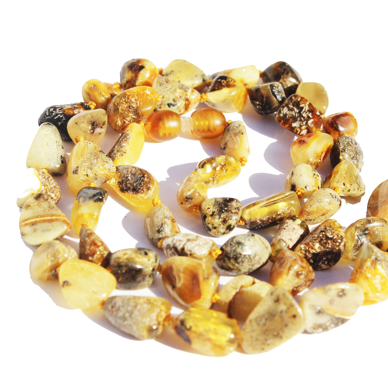 Long Milky Amber Necklace