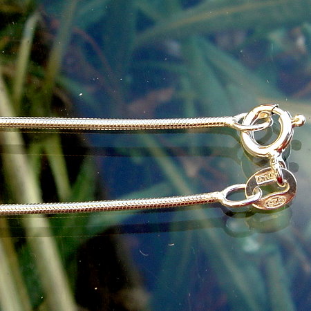 Silver Round Snake Chain 18 inch.