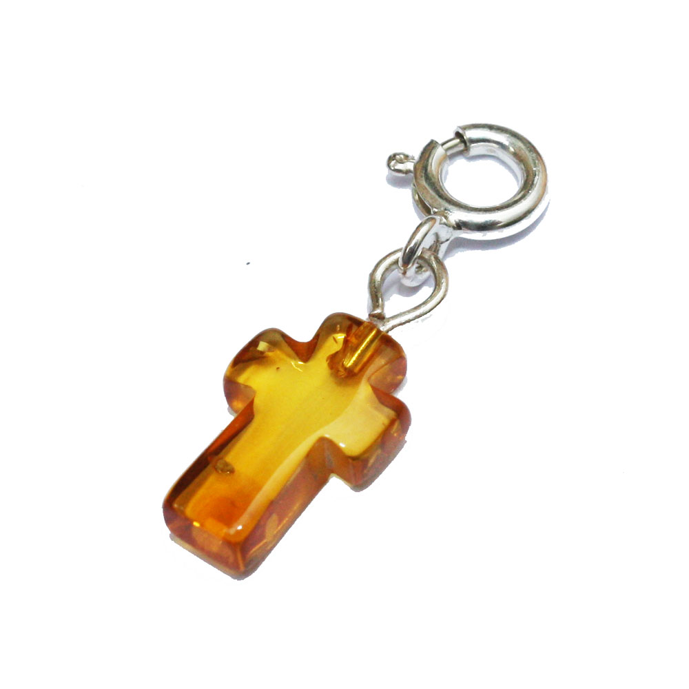 Amber Honey Cross Charm 426