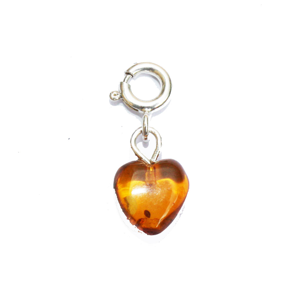 Amber Honey Heart Charm