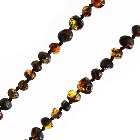 Grey-Green Amber Necklace 18 inch.