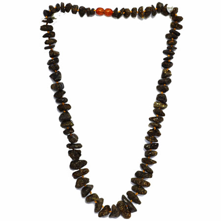 Green-Grey Amber Necklace
