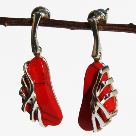 Red Coral Earrings 1309