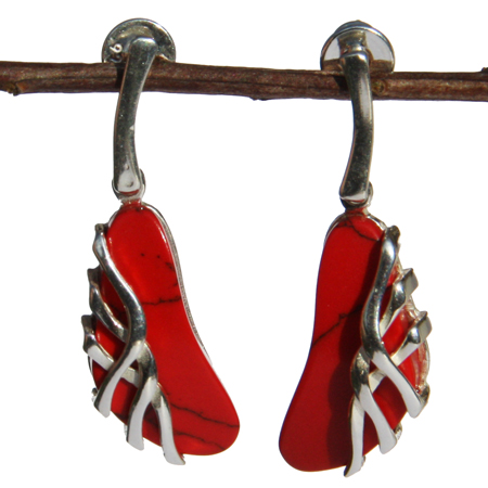 Red Coral Earrings 1309