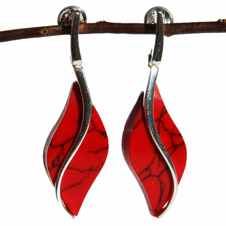 Red Coral Earrings 3409