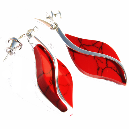 Red Coral Earrings 3409