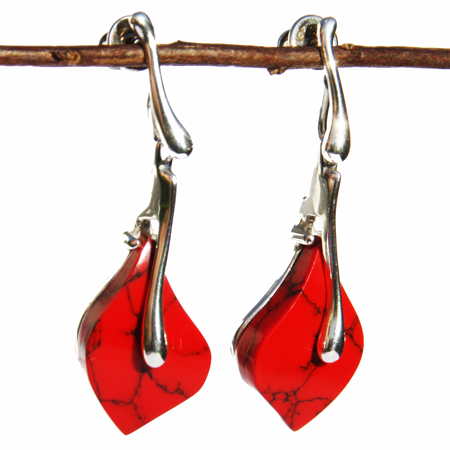 Red Coral Earrings 609