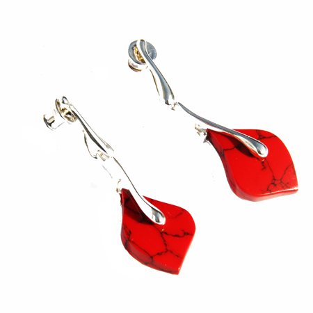 Red Coral Earrings 609