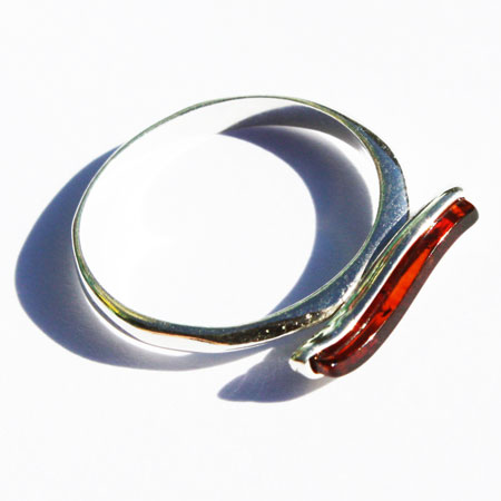 Cherry Amber Ring - Wave