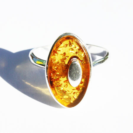 Honey Amber Oval Ring