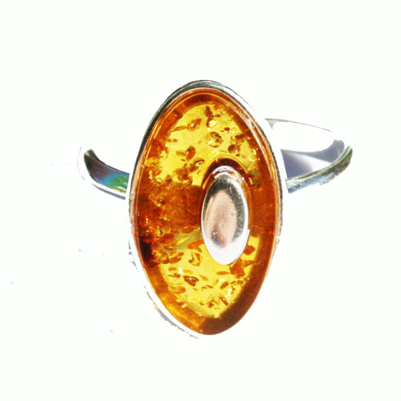 Honey Amber Oval Ring
