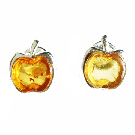 Honey Amber Studs - Apples