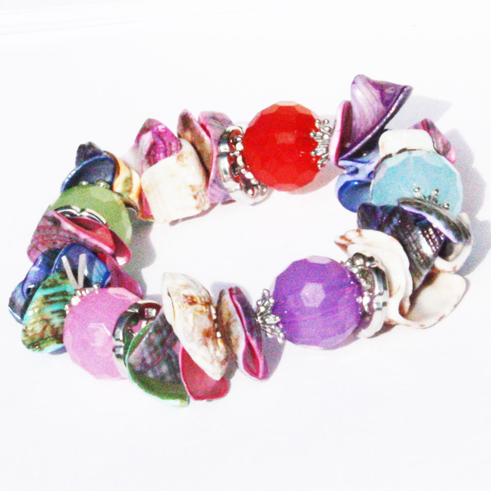 Brightly Coloured Shell Bracelet