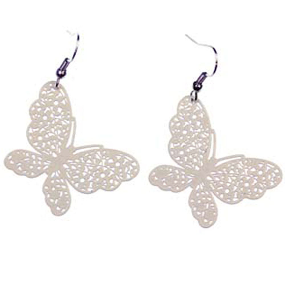 Cream Vintage Butterfly Earrings