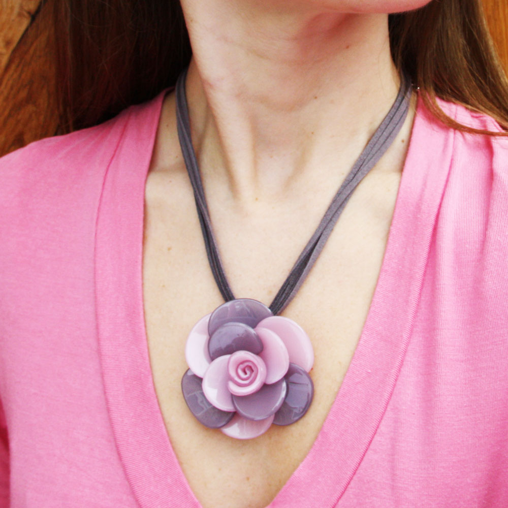 Flower rosette Necklace-Pendant 1528