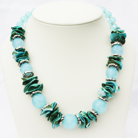 Brightly Blue Shell Necklace