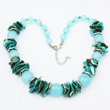 Brightly Blue Shell Necklace