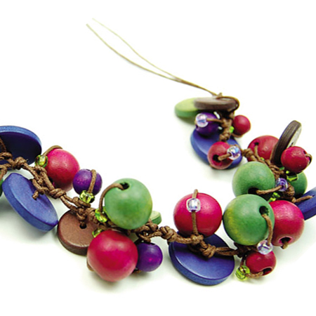 Wooden Multi Bead Necklace