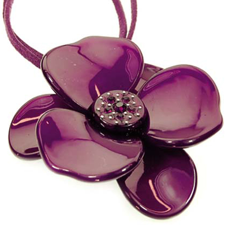 Deep Purple Flower Necklace