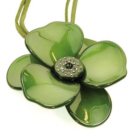 Olive Green Flower Necklace