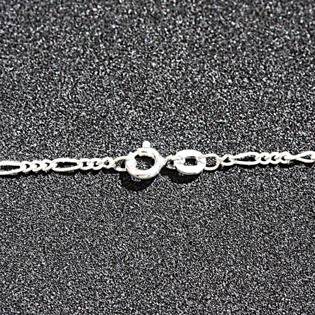 Silver Figaro Chain-Bracelet 7.5 inch.