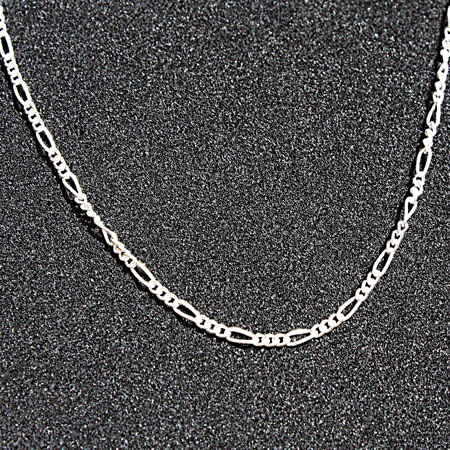 Sterling Silver Figaro Chain 24 inch.