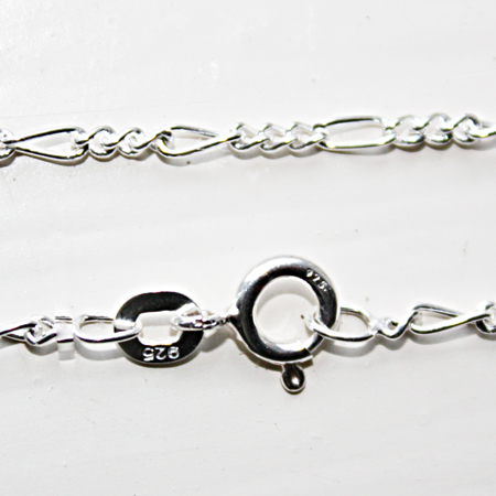 Sterling Silver Figaro Chain 20 inch.