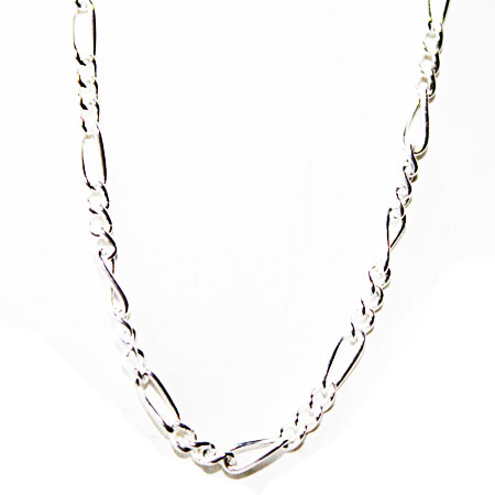 Sterling Silver Figaro Chain 20 inch.