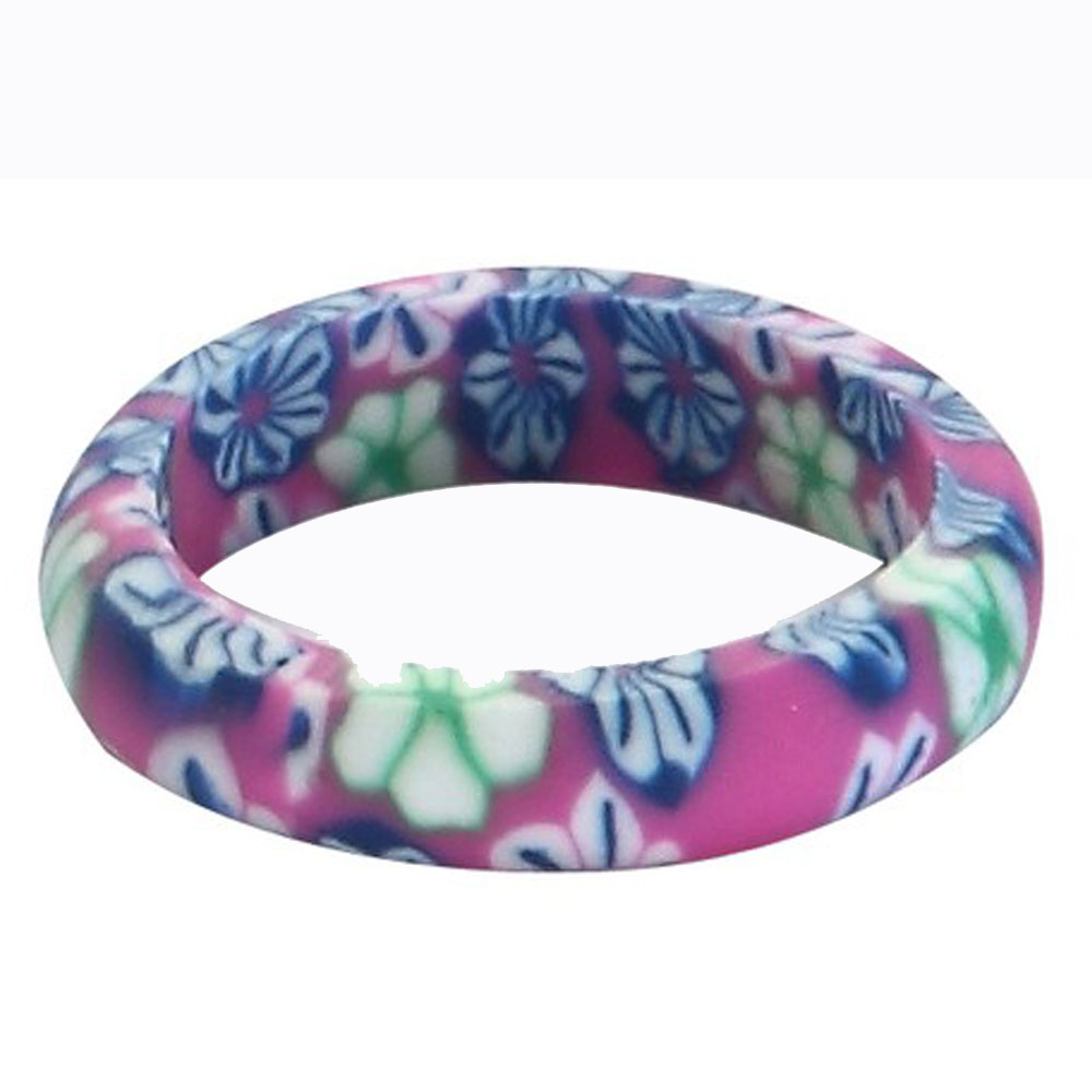 Pink Floral Fimo Ring