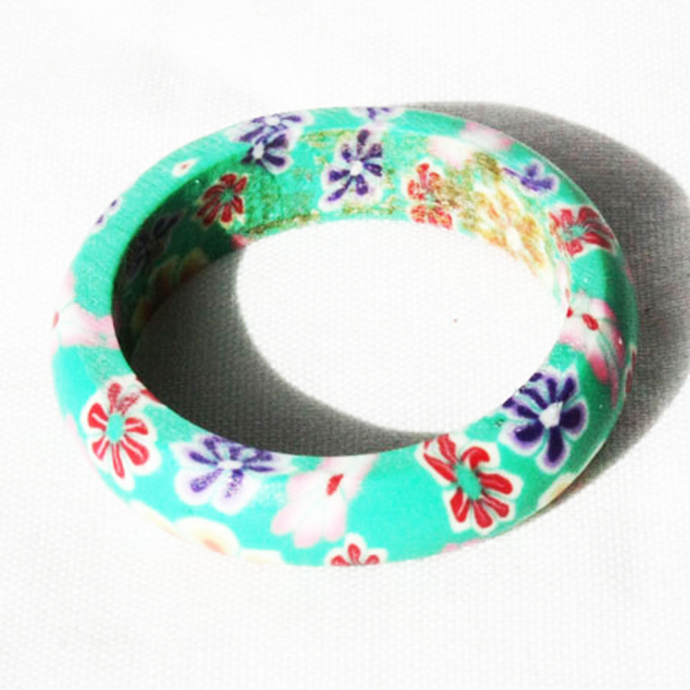 Green Floral Fimo Ring