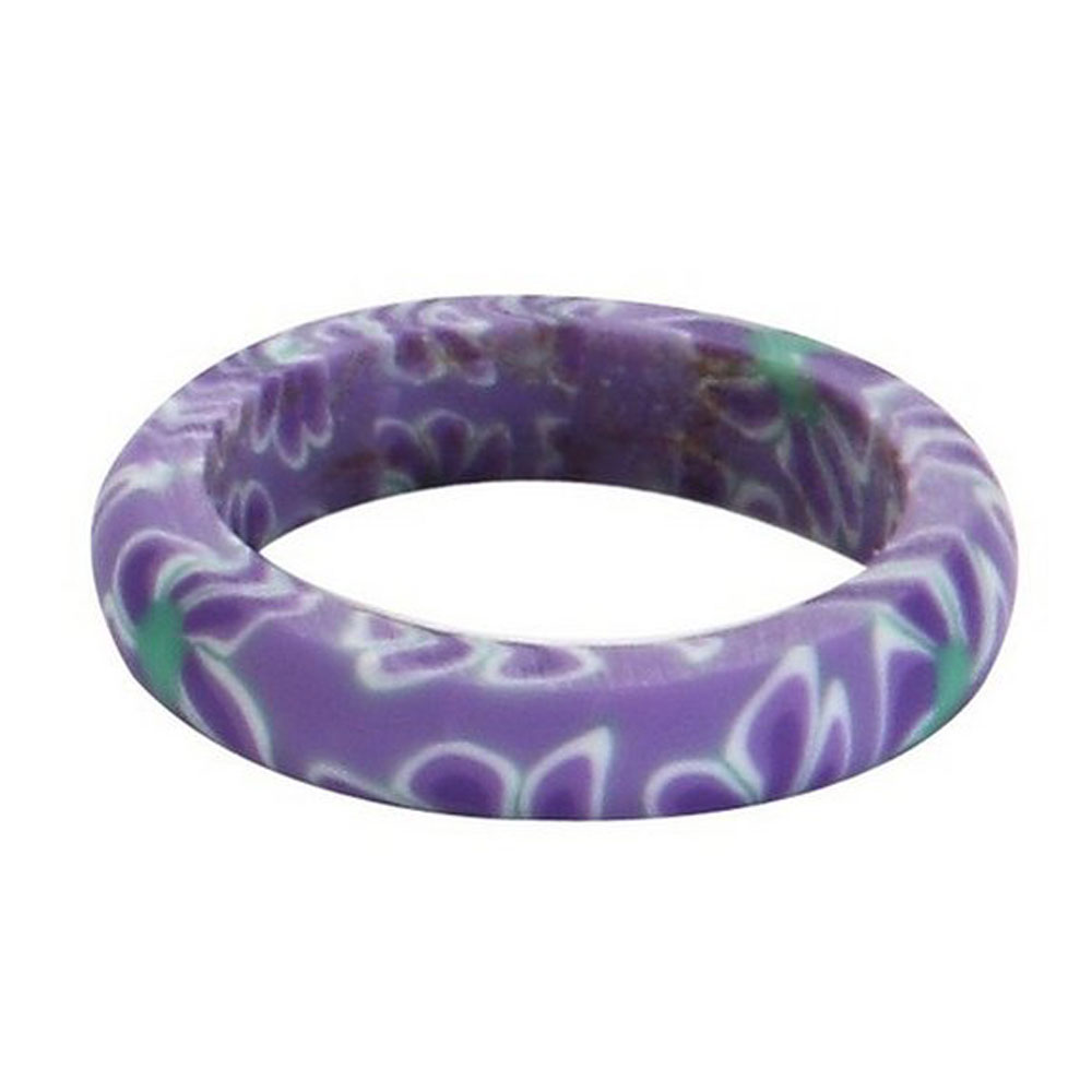 Purple Floral Fimo Ring1