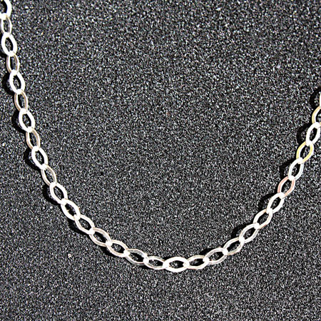 Sterling Silver Flat Trace Chain 18 inch.