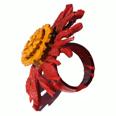 Red Sunflower Ring