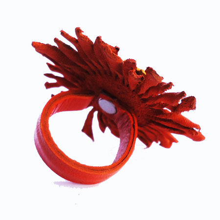 Orange Sunflower Ring