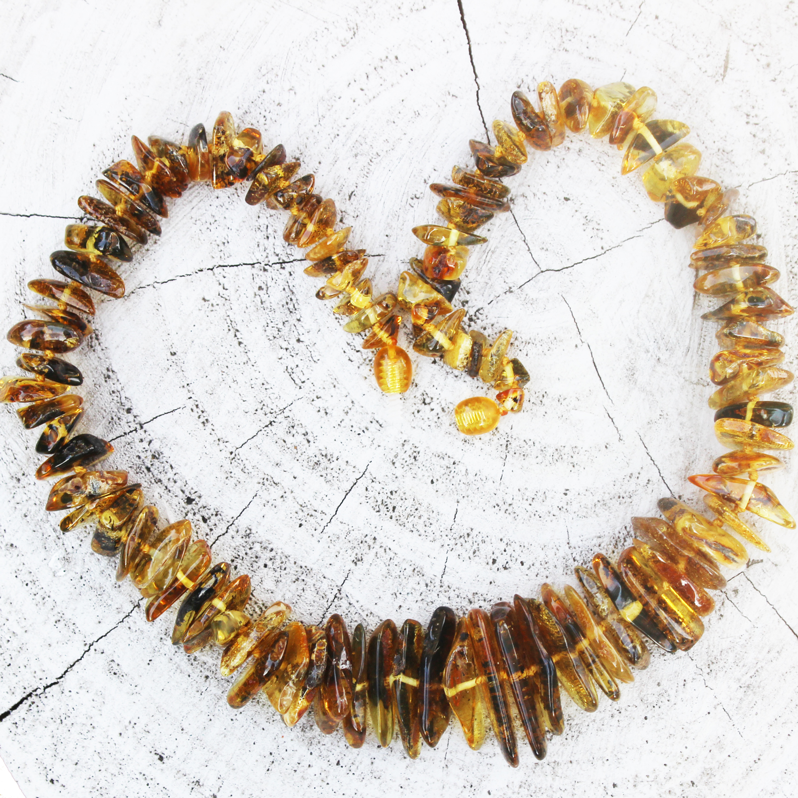 Chunky Green Amber Necklace