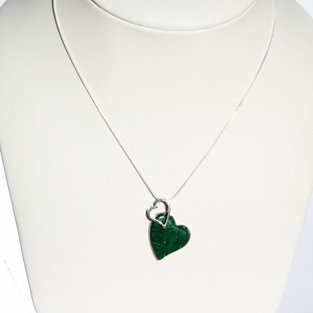 Green Malachite Heart Pendant