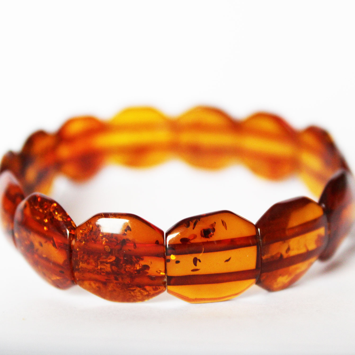 Faceted Amber Bracelet Honey
