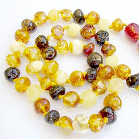 Multicolour Amber Necklace 18 inch.
