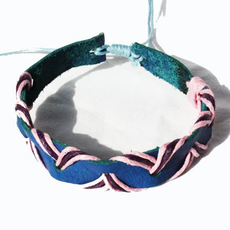 Blue-Pink Zig Zag Bracelet