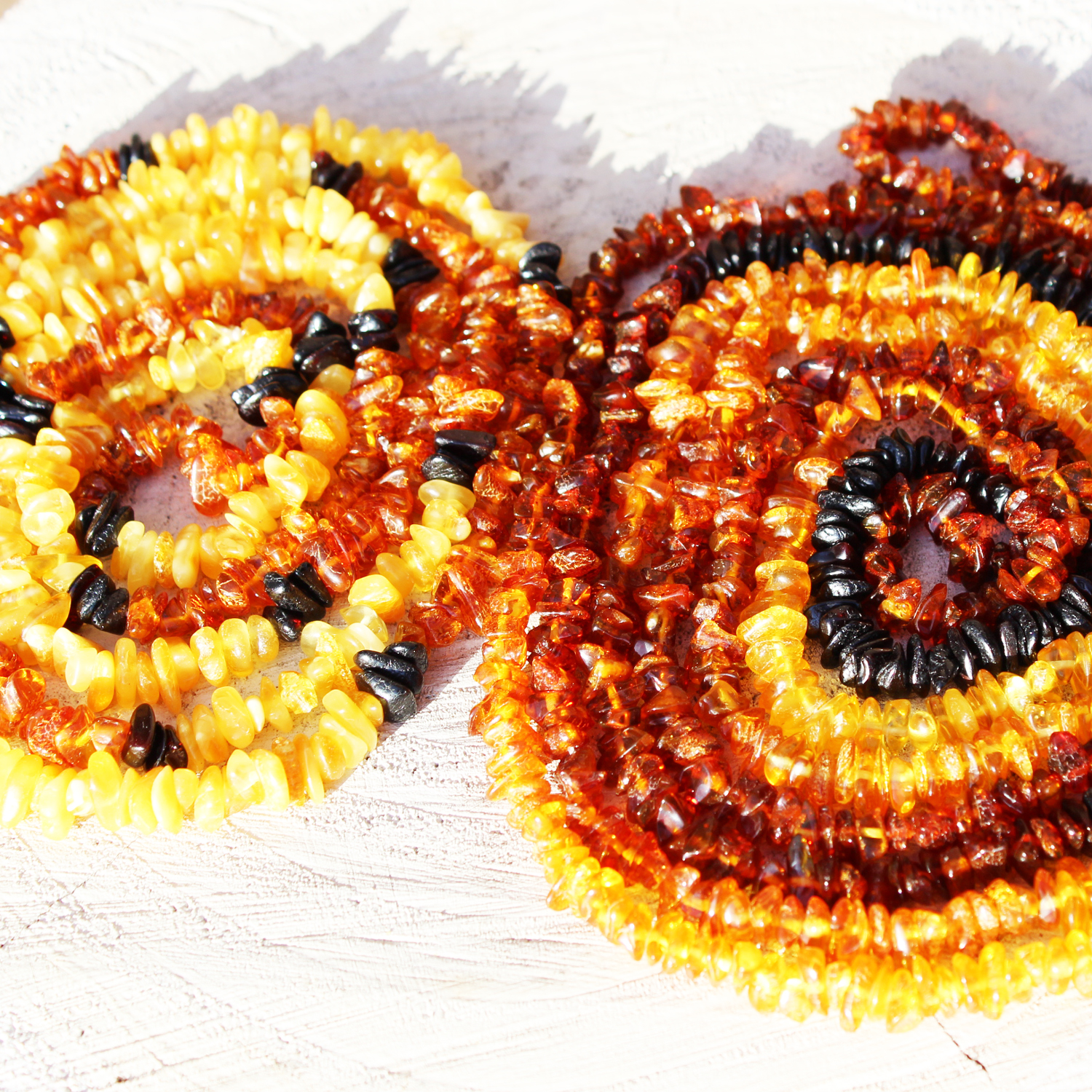 Amber Necklace Long Rainbow