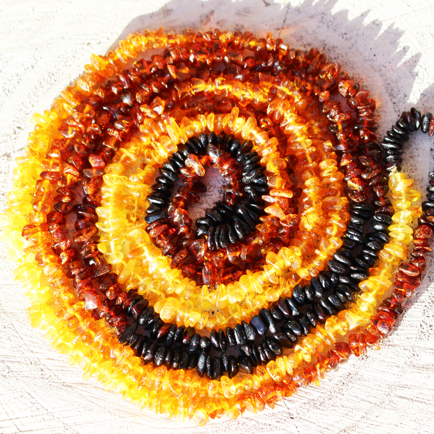 Amber Necklace Long Rainbow
