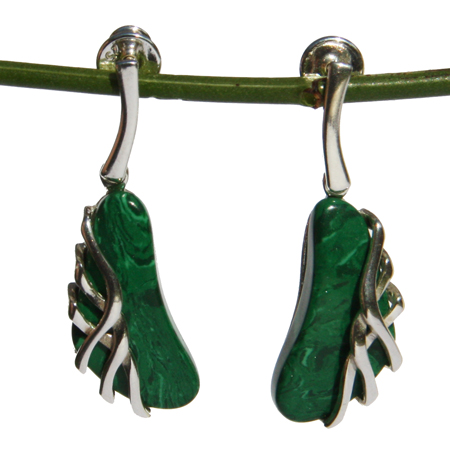 Green Malachite Earrings 1309