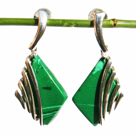 Green Malachite Earrings 2209