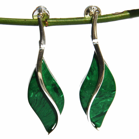Green Malachite Earrings 3409