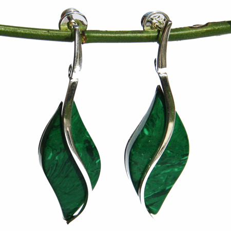 Green Malachite Earrings 3409