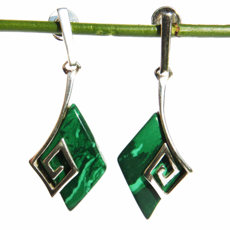 Green Malachite Earrings 409