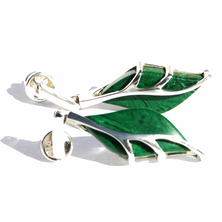 Green Malachite Leaf Earrings